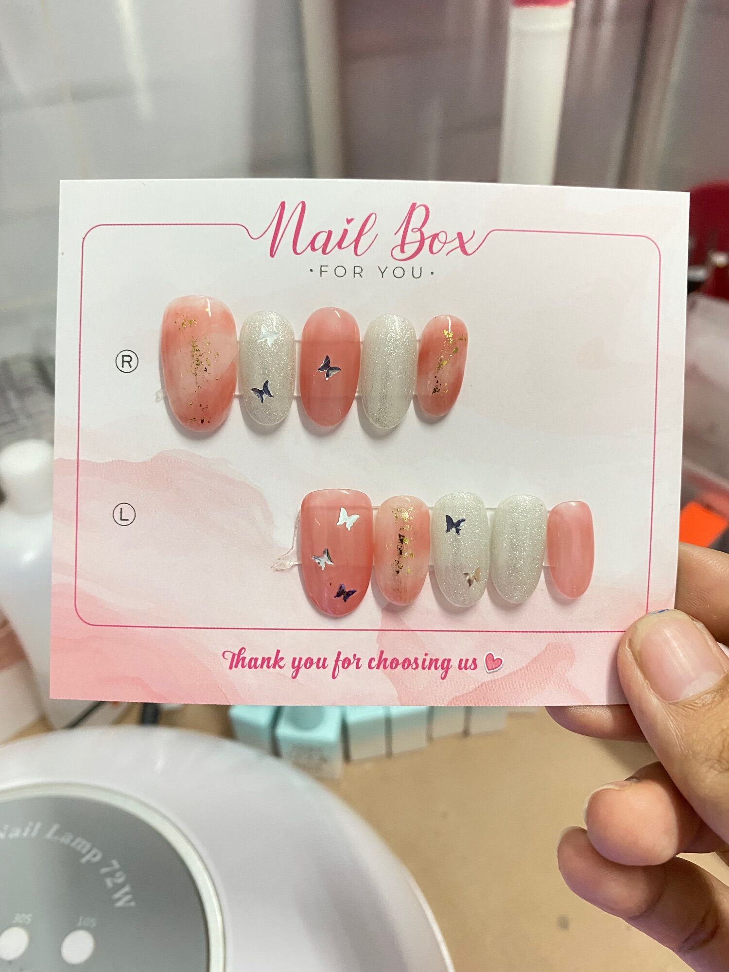 Mẫu nail loang tone hồng dễ thương