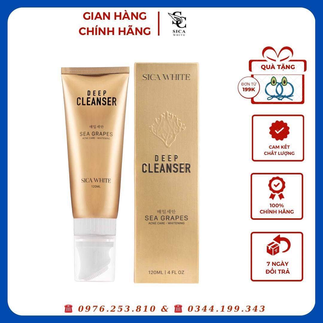 SỬA RỬA MẶT SICA WHITE - DEEP CLEANSER SICA , SỬA RỬA MẶT CÓ ĐẦU CỌ SILICON TIỆN LỢI
