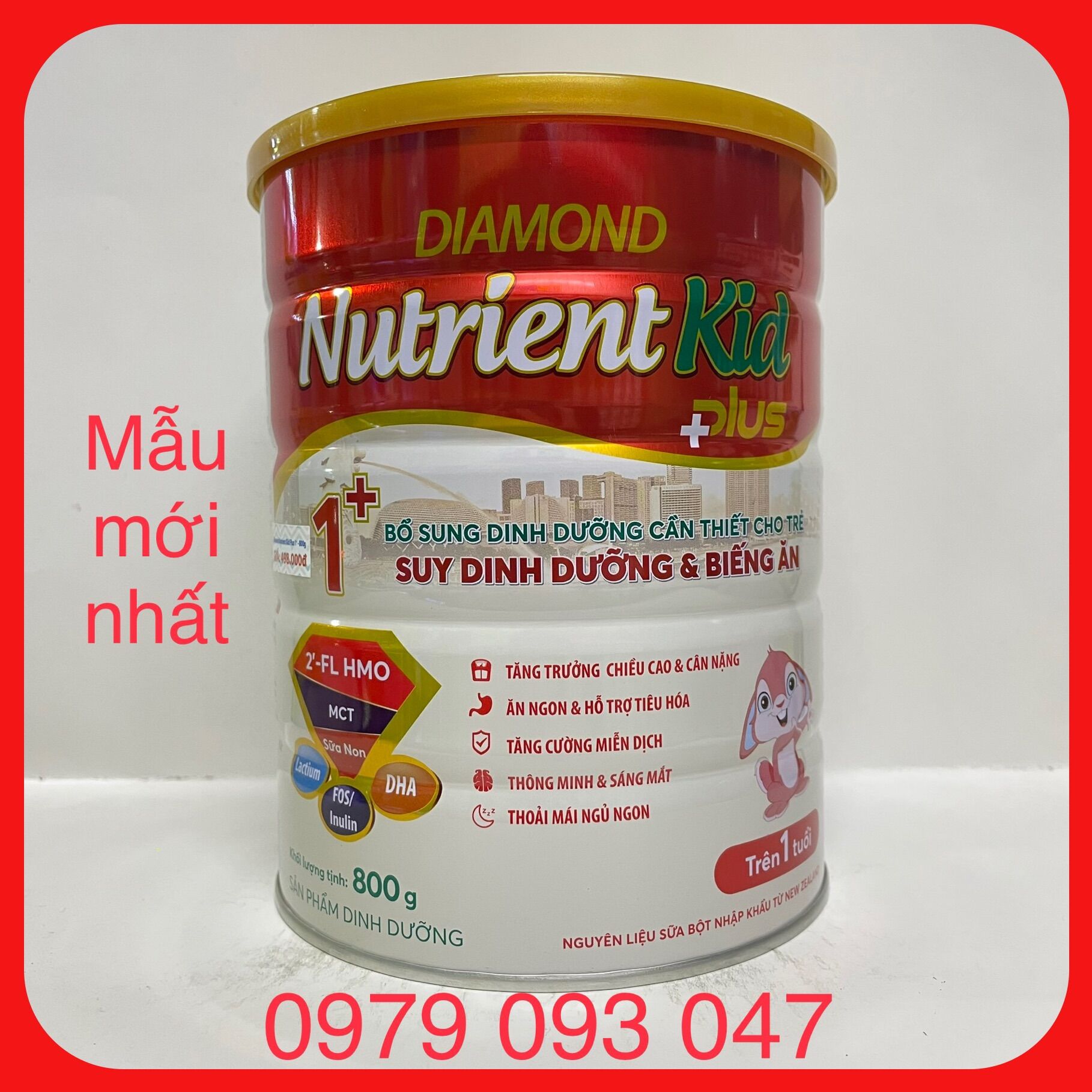Sữa diamond nutrientkid plus số 1+ lon 800g date: 02/2025