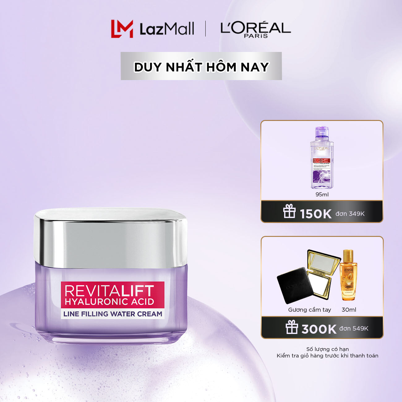 Kem dưỡng siêu cấp ẩm căng mịn da L'Oreal Paris Revitalift Hyaluronic Acid 50ml