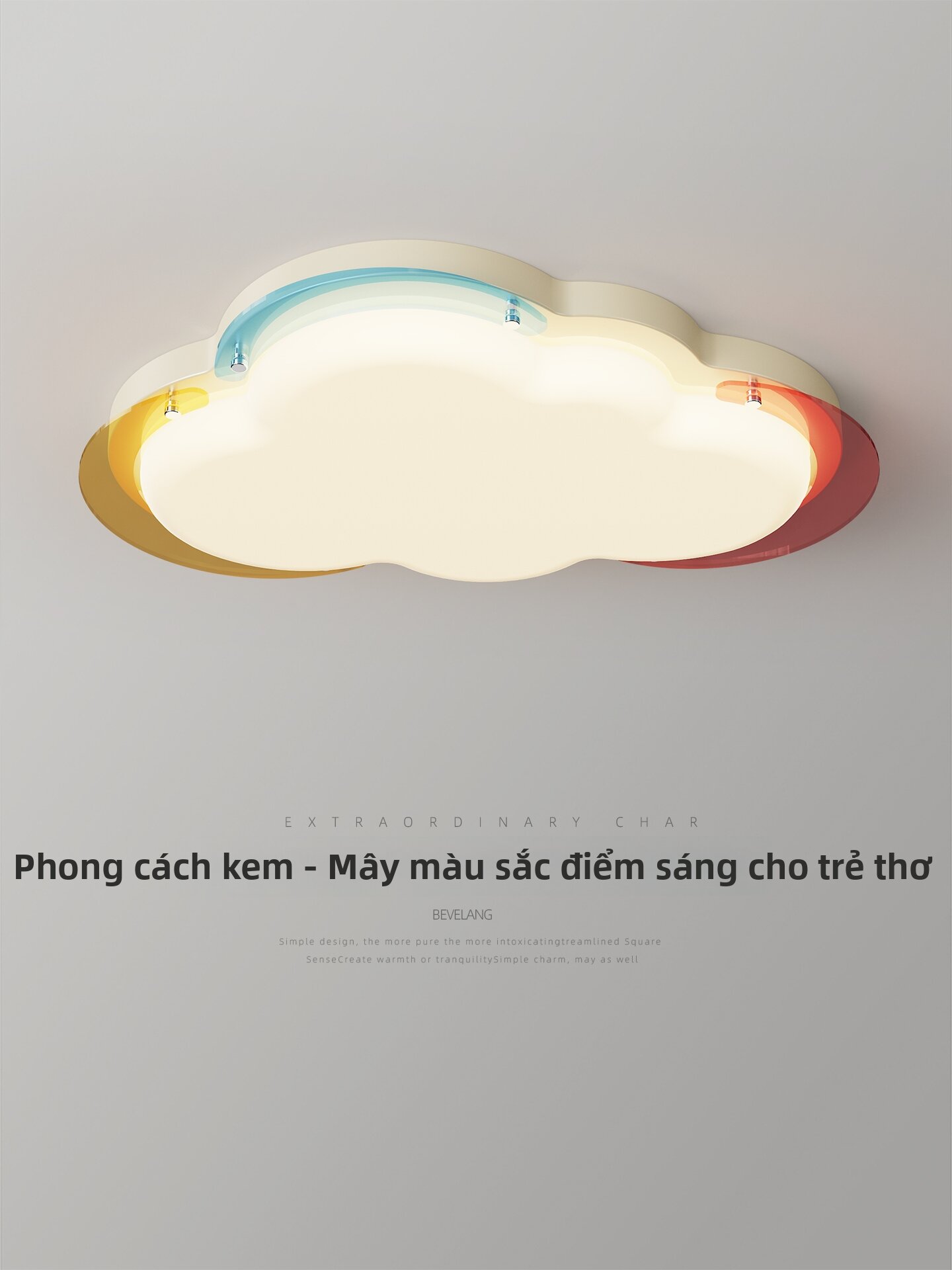 Creamy Style Colorful Creative Children's Room Ceiling Light Giá 1,768,000 Đồng*Miễn phí vận chuyển