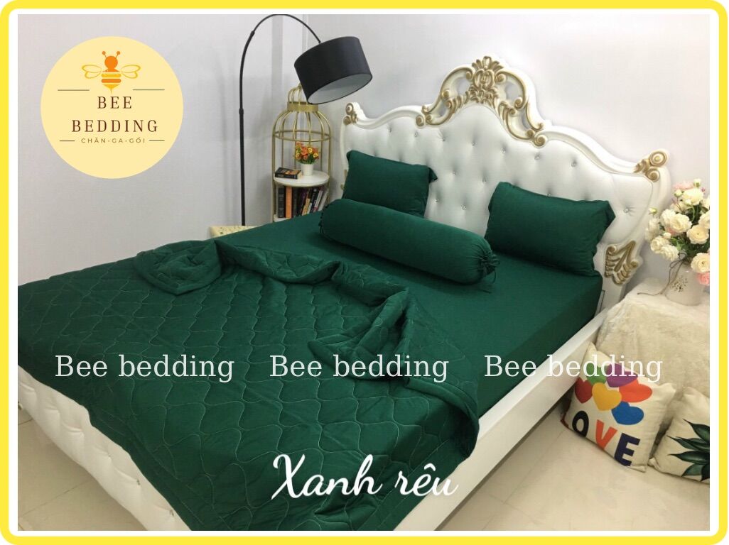 Bộ ga 4 món thun lạnh Hàn Quốc trơn 1 màu (không mền)