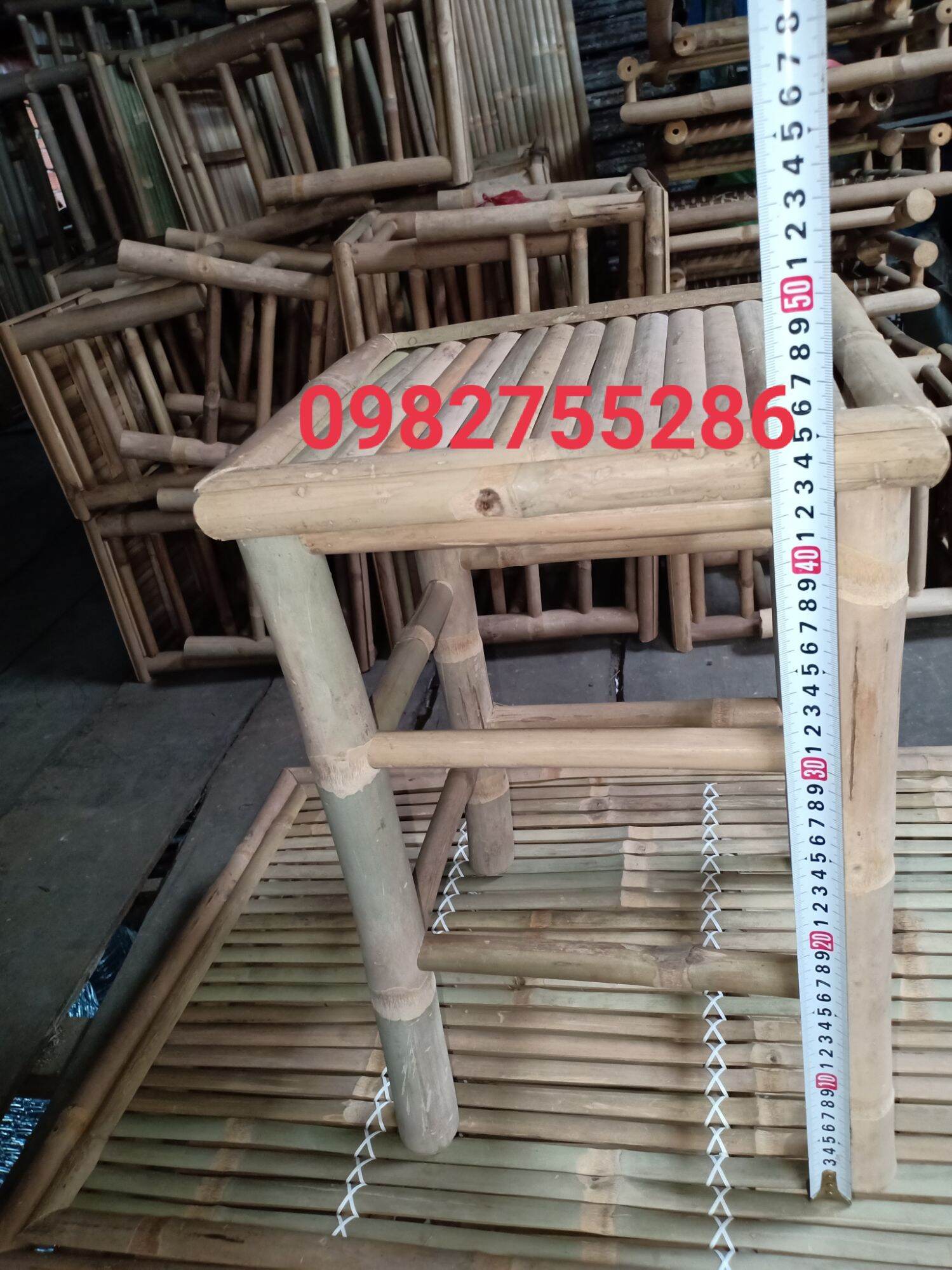 combo 2 ghế tre cao 30cm và cao 45cm