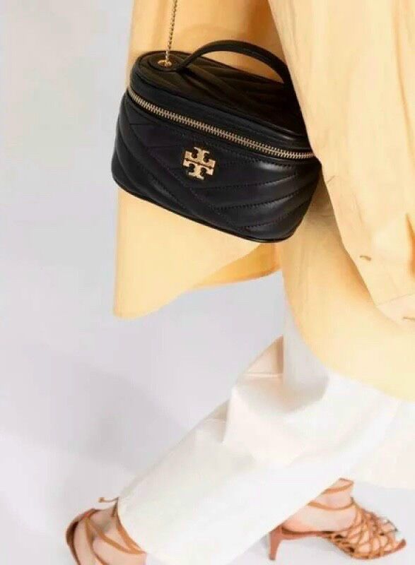 Túi Burch Kira Chevron Mini Vanity hộp mềm mịn