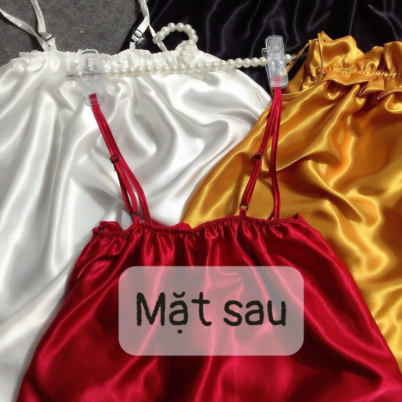 Đầm Ngủ Sexy- Đầm Ngủ 2 Dây Chất Phi Lụa Form 40-54kg