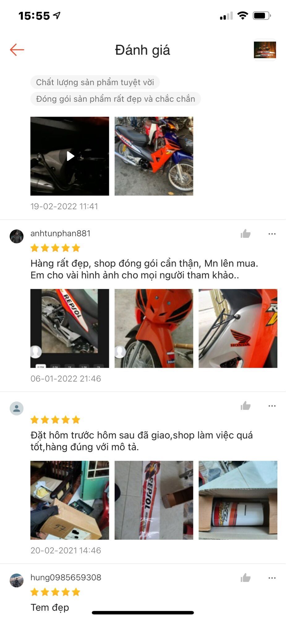 Bộ tem Wave A Repsol New hàng nhập Thái Lan