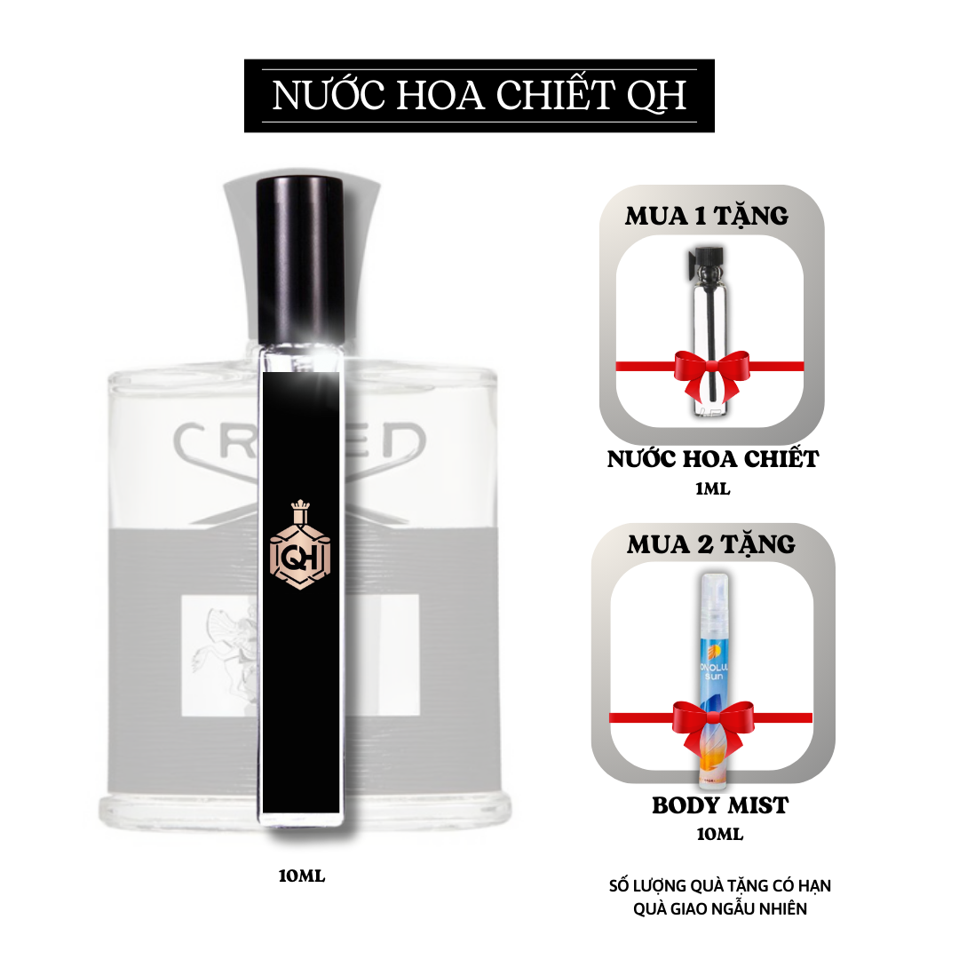 Nước hoa nam 10ml tinh dầu aventus for men cao cấp thơm lâu freeship - nước hoa qh