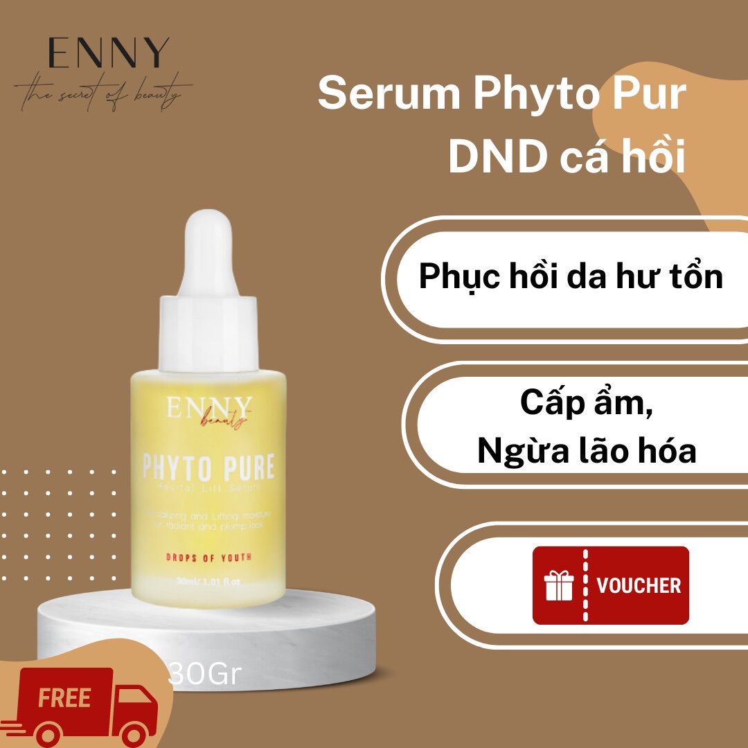 [TẶNG KÈM SỬA RỬA MẶT] Serum Enny dưỡng da Phyto Pure DNA Cá Hồi căng bóng, mờ thâm, sáng da, phục hồi da
