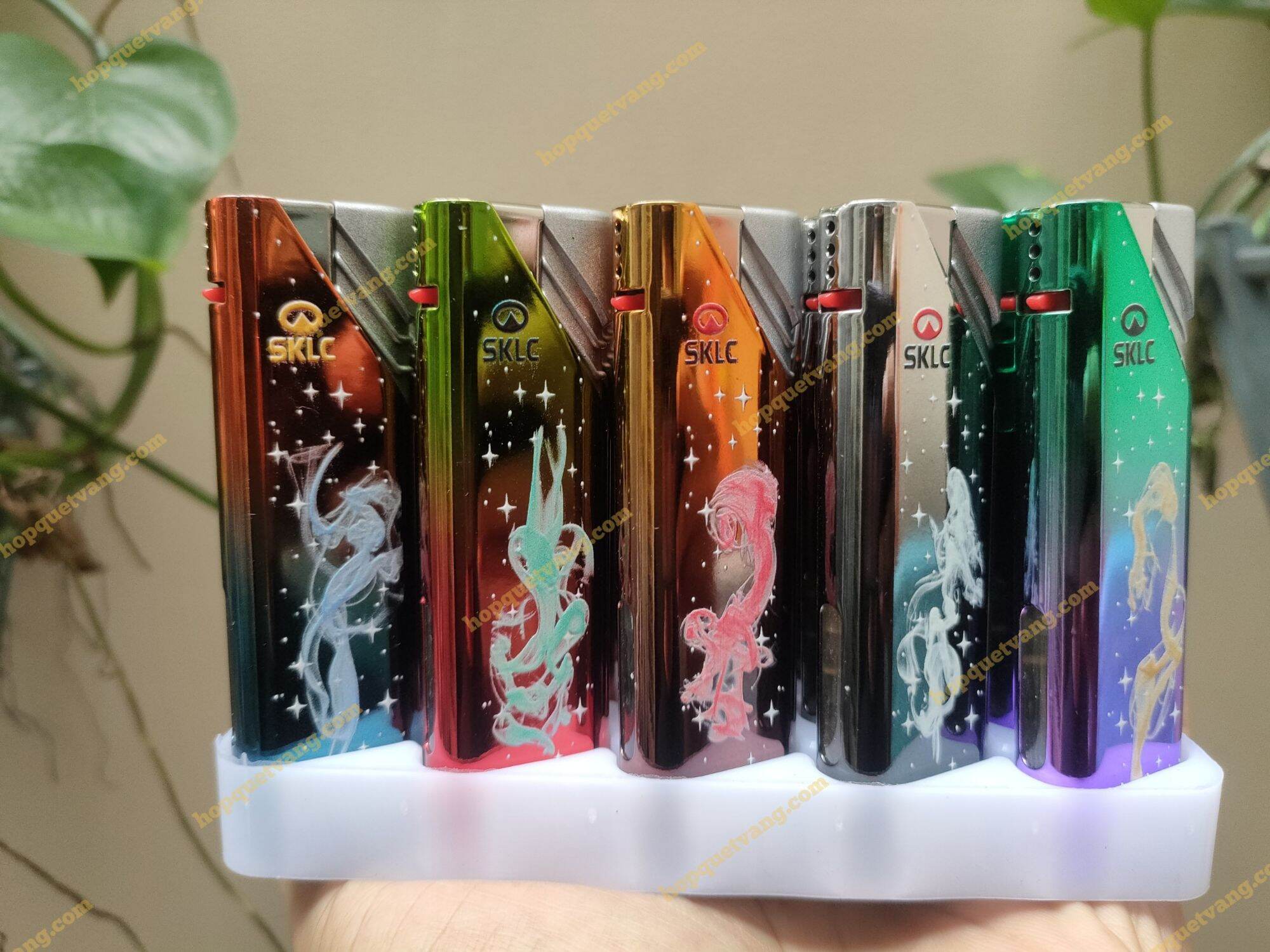 Combo 5 cái Hột quẹt/ Bật lửa  tia xanh mẫu GALAXY (bơm lại được)