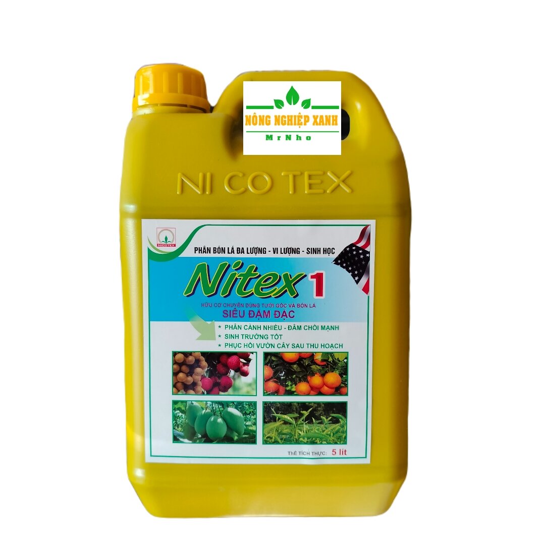 Can 5 lít , phân bón lá đa lượng, vi lượng, sinh học nitex 1