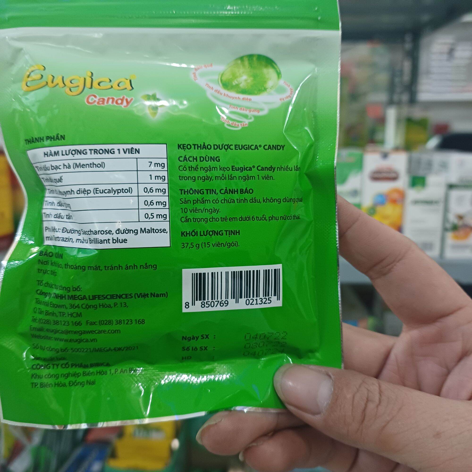 Kẹo ngậm eugica bịch 15 viên