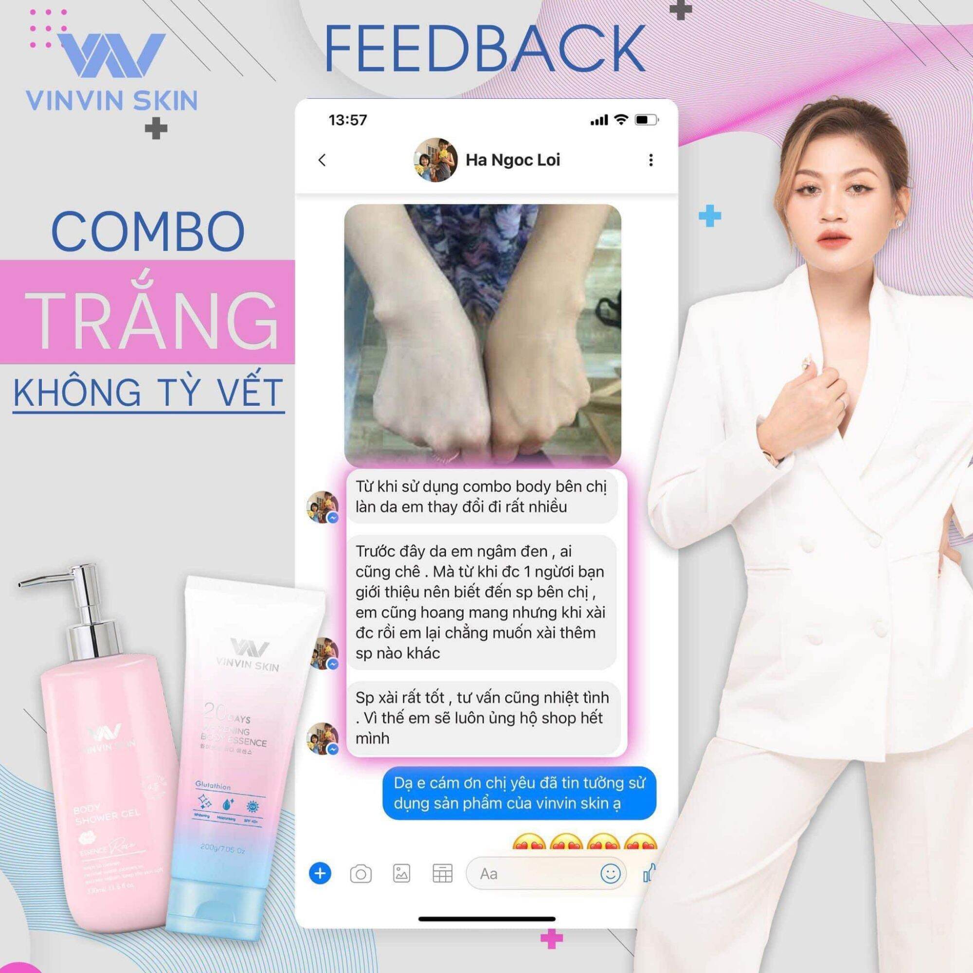 Sữa kích tắm trắng da Vinvinskin