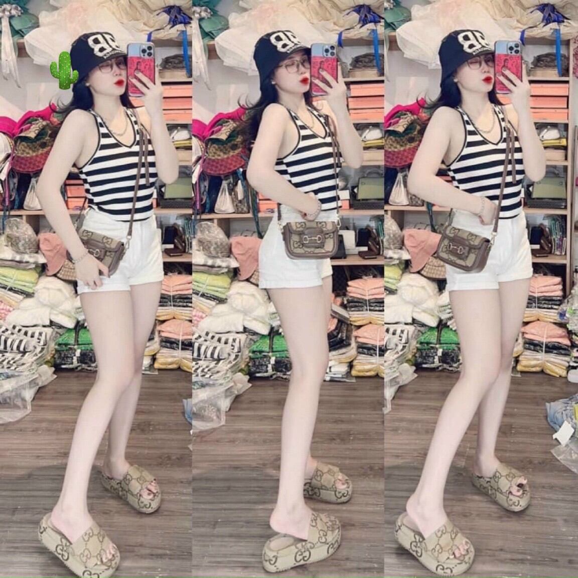 ÁO CỔ TIM SỌC VIỀN MÀU