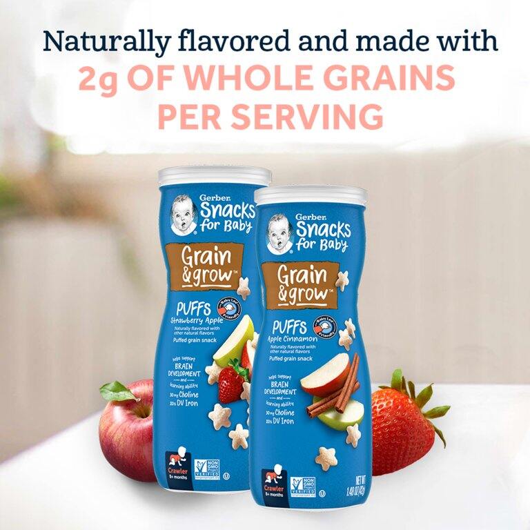 (Mới về - Hàng air) Bánh ăn dặm ngôi sao Gerber Puffs 42g