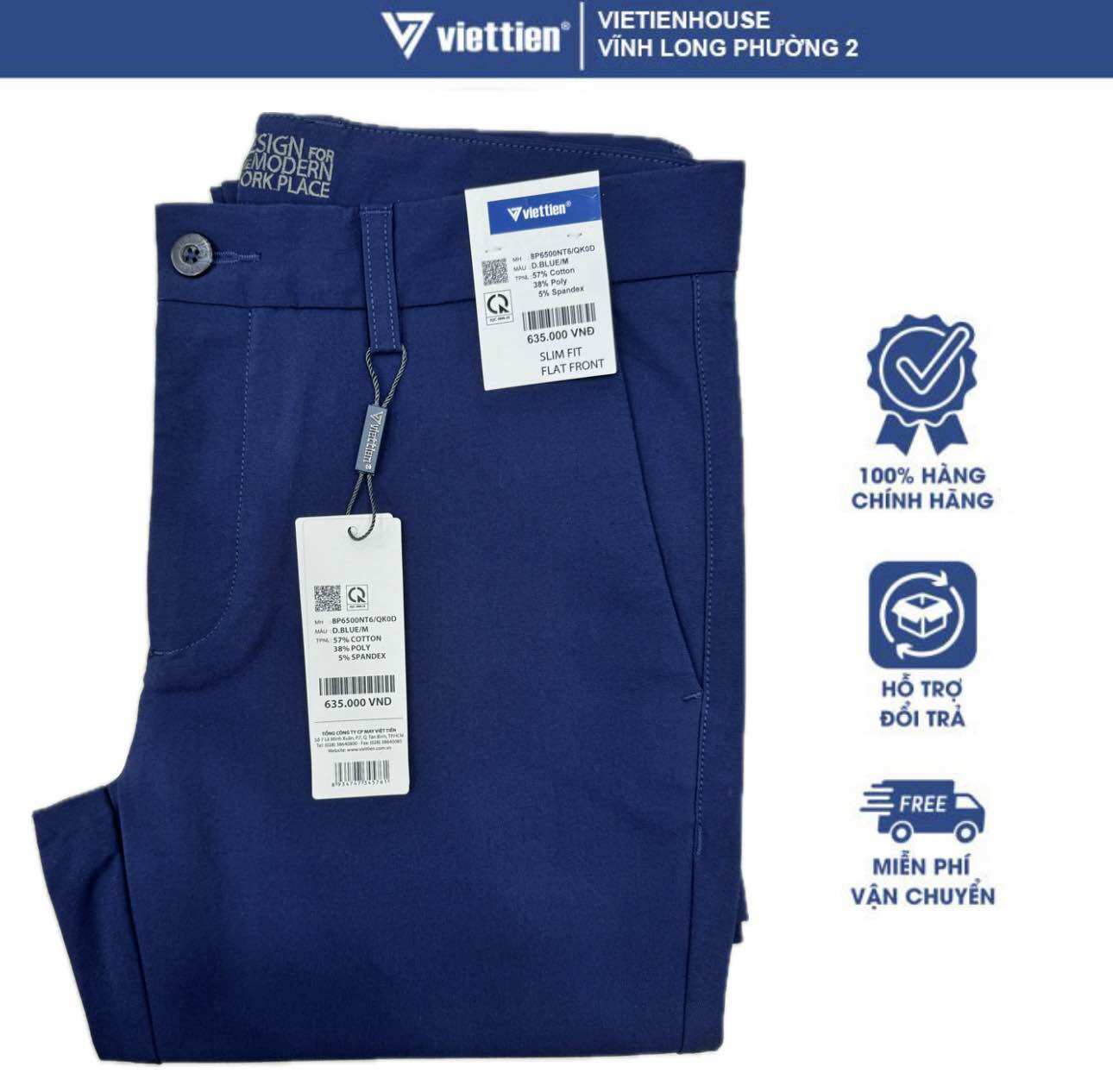 Quần Kaki nam Việt Tiến form SlimFit ôm còn size 32 (8P6500NT6)