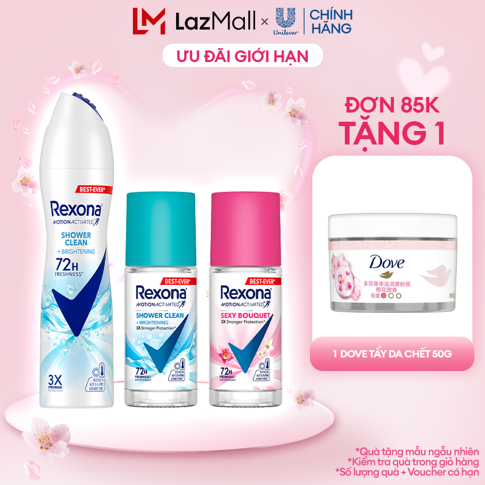 Lăn/Xịt khử mùi Rexona 72H khô thoáng dành cho nữ 45/135ml