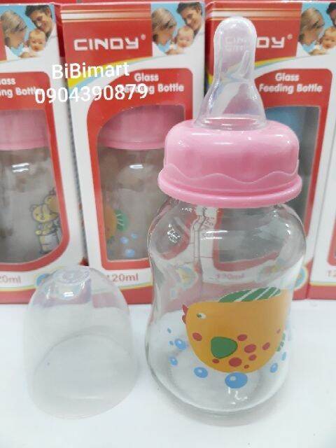 Bình sữa thủy tinh Cindy 120ml