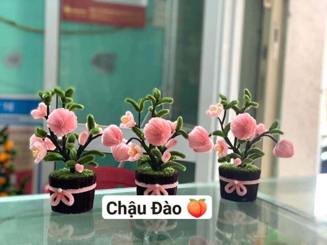 Chậu hoa kẽm nhung làm sẵn