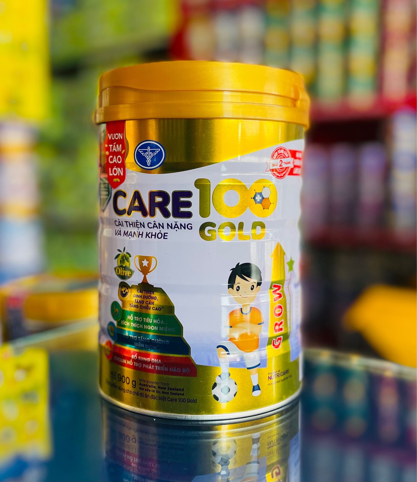 Sữa bột Care 100 Gold Cho trẻ Suy dinh dưỡng thấp còi 900g