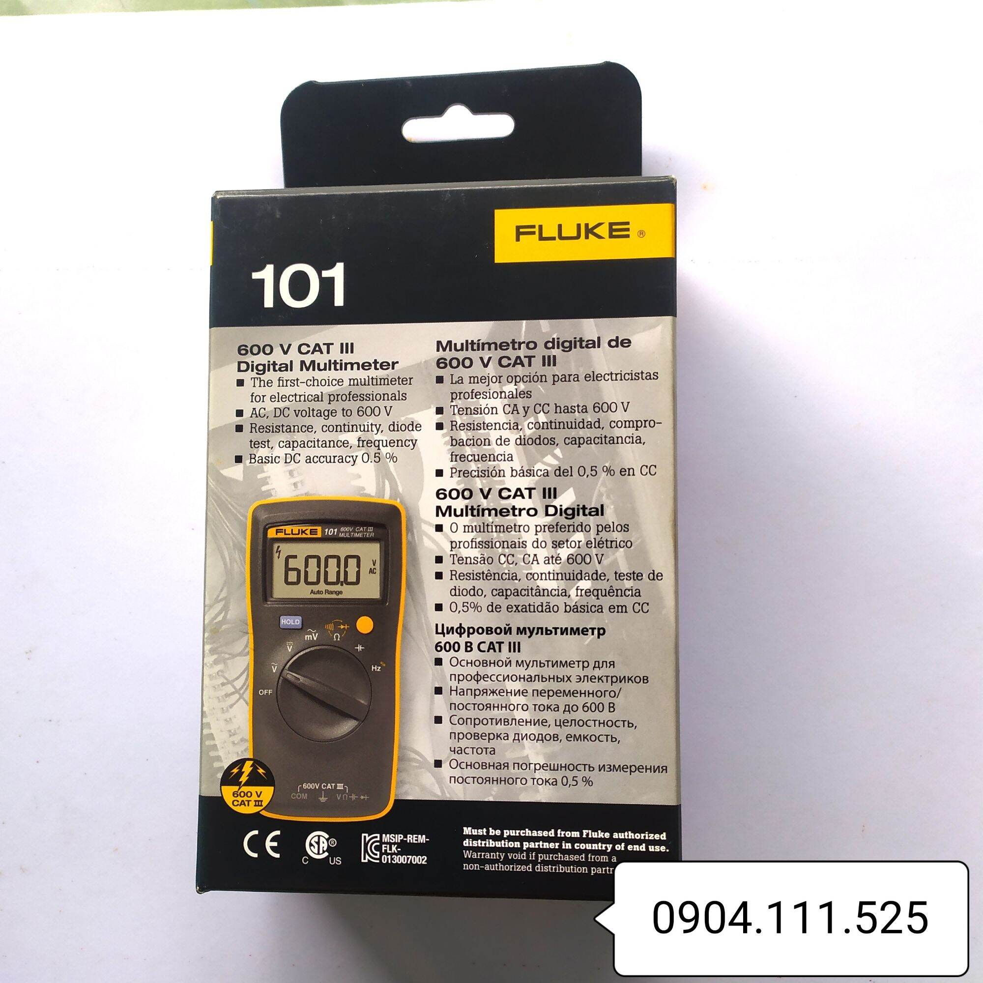 Fluke 101 Multimeter Measures Voltage, Resistance, Capacitors, Frequency, Genuine Product Without Packaging