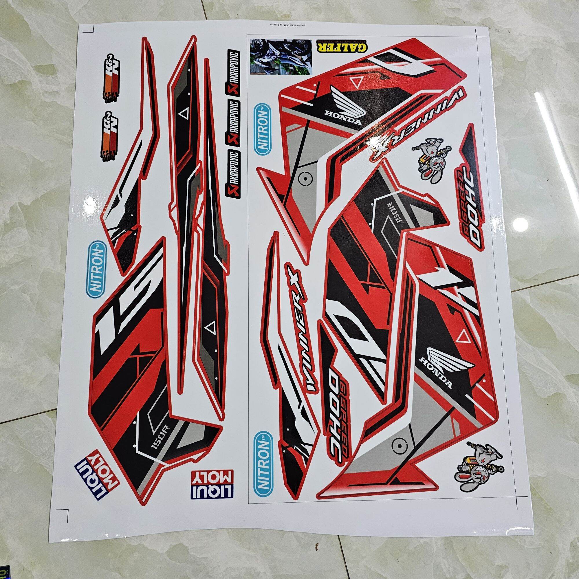 Tem xe winner x V3 dán xe đỏ _ Winx V3 _ Win X V3