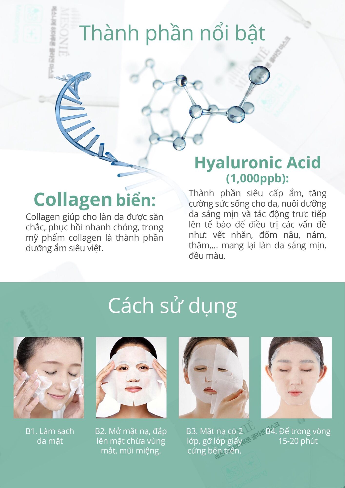 Mặt nạ siêu cấp ẩm và collagen Mesonie