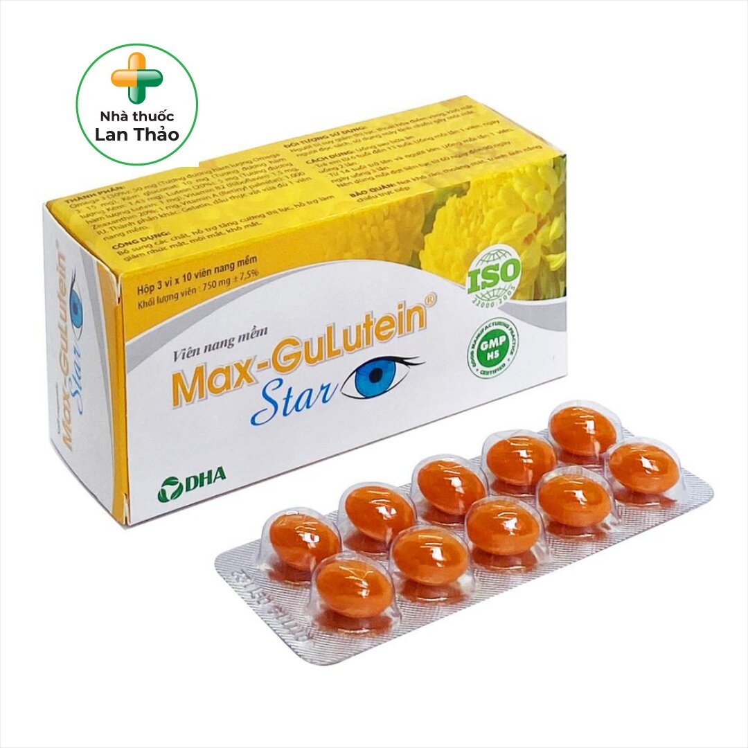 VIÊN UỐNG BỔ MẮT MAX-GULUTEIN STAR HỘP 30 VIÊN