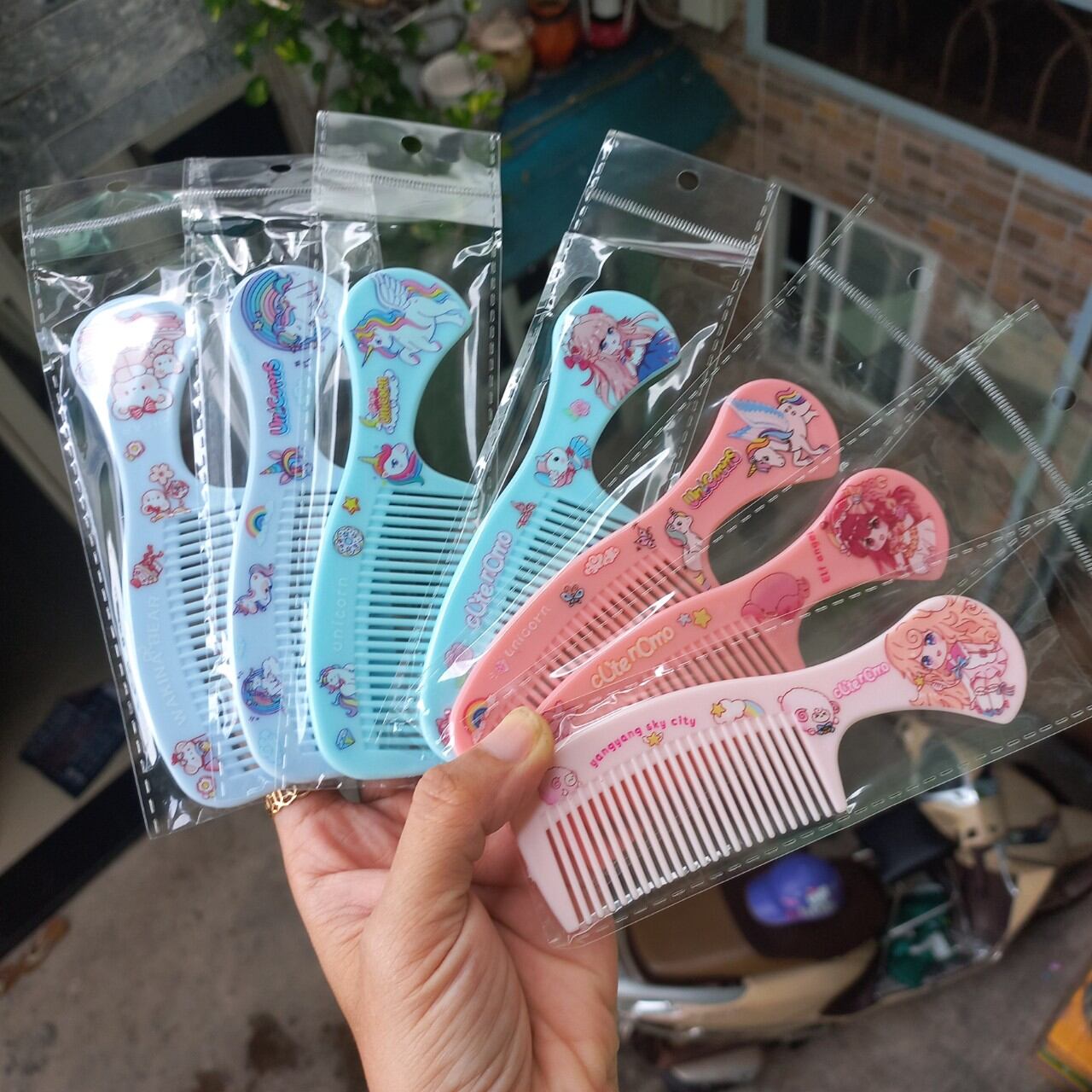 Lược chải tóc mini bỏ bóp hoạt hình (12.5cm)