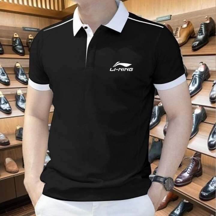 Men's T-Shirt with Turn-Down Collar and Short Sleeves in 3 Colors, Made from Soft, Stretchy Fabric. - 6