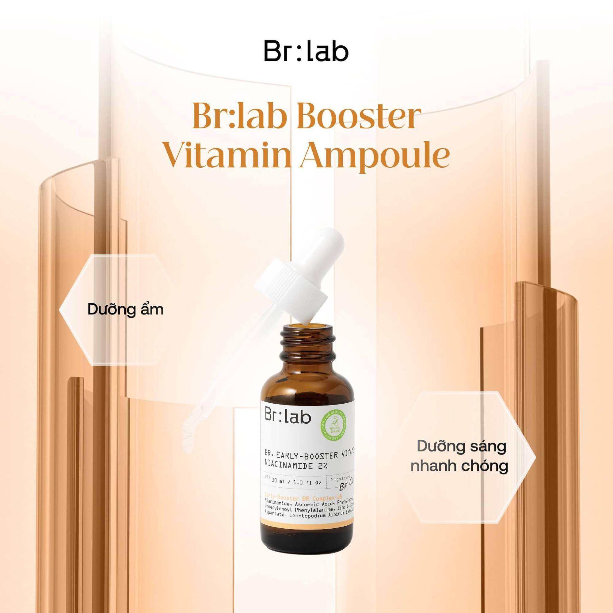 Tinh chất trắng sáng da cho da thâm sạm Br:Lab - Br.Early Booster Vitamin Niacinamide 2% 30ml