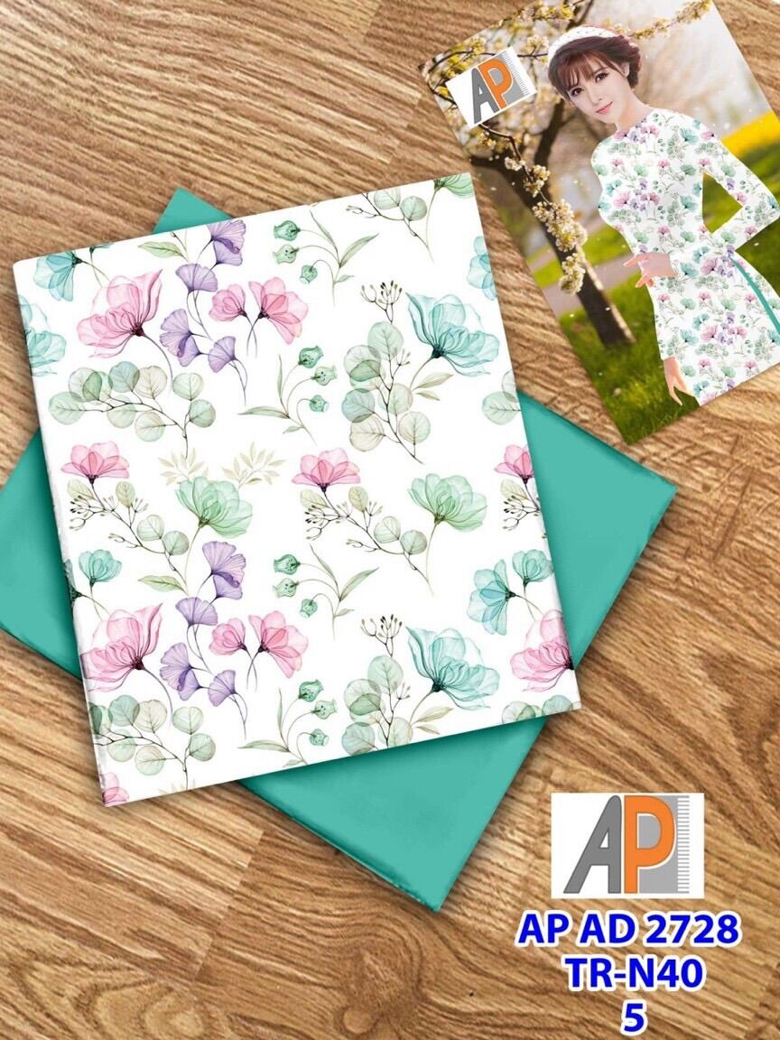 Vải áo dài in hoa đều thân áo