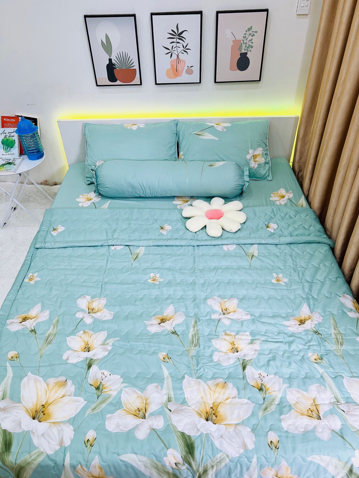 Bộ chăn ga gối lụa Tencel cao cấp mềm mịn thoáng mát