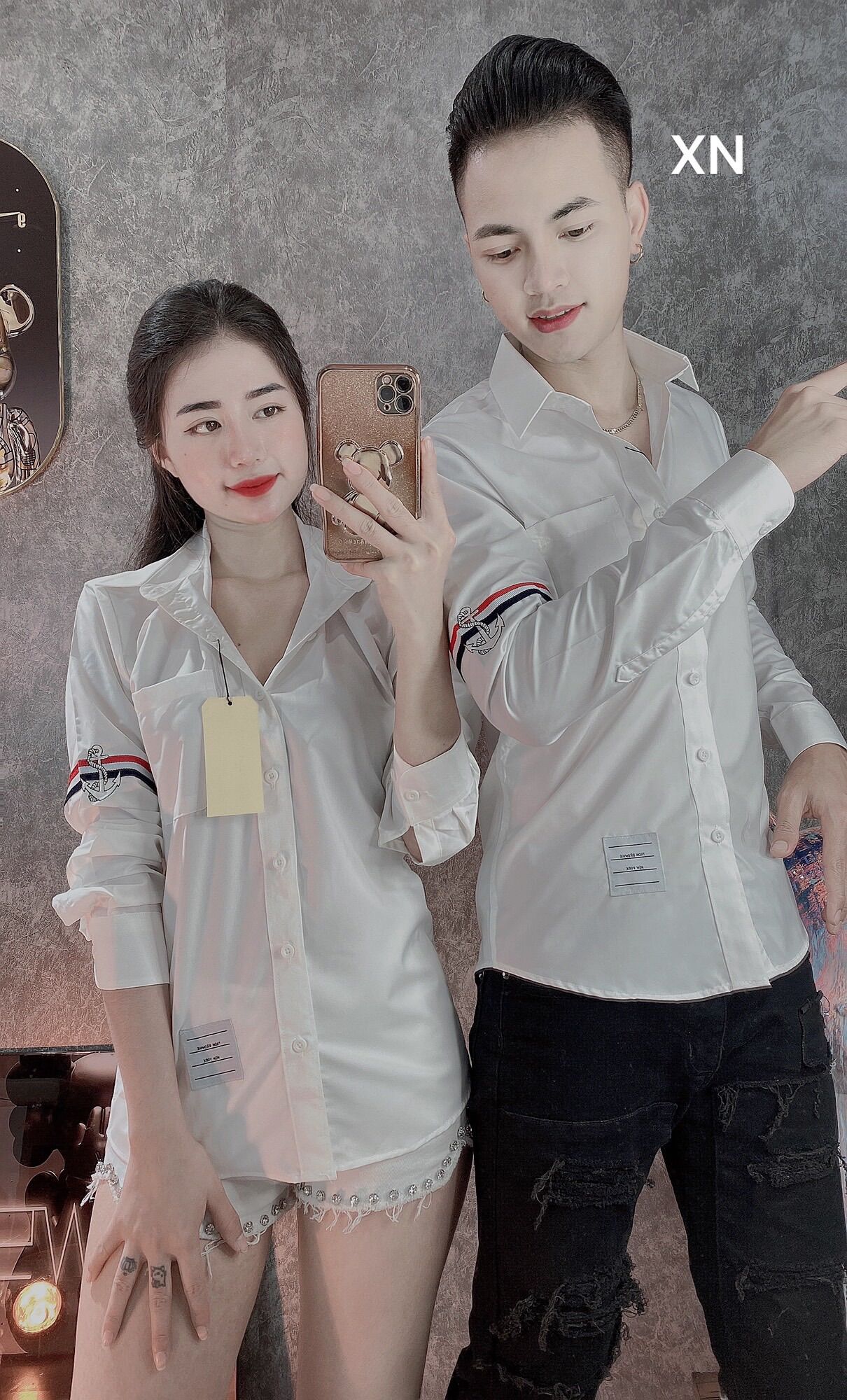 SƠ MI THOM NAM Nữ ẢNH THẬT SHOP CHỤP
