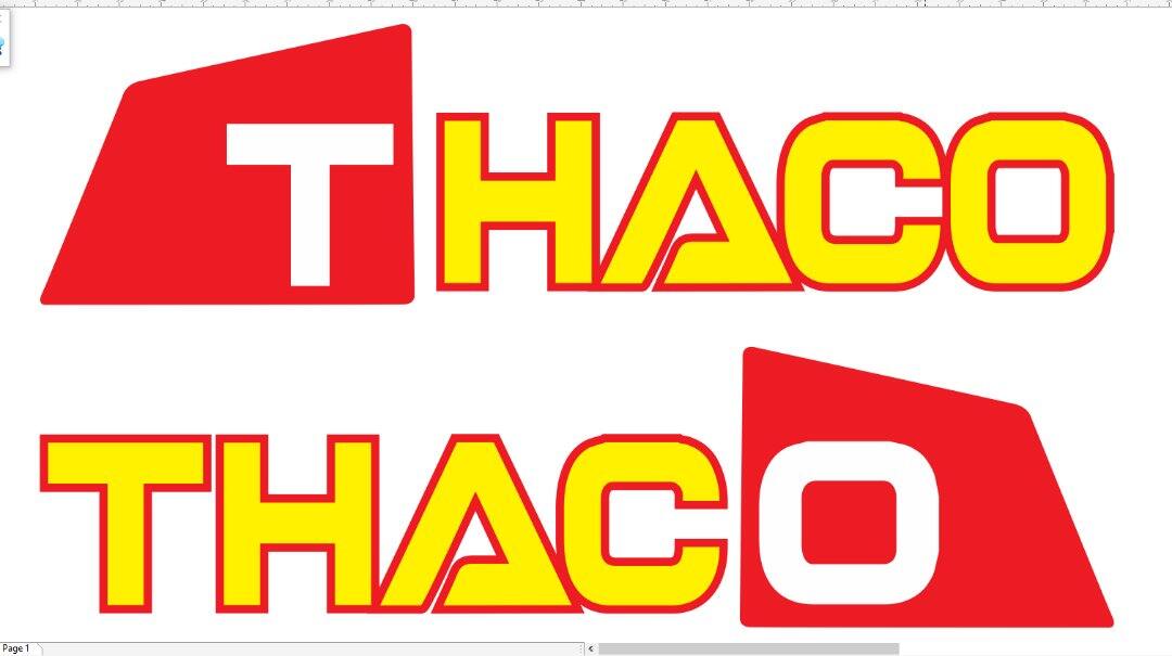 cặp TEM decal chữ thaco dán xe tải ben thaco