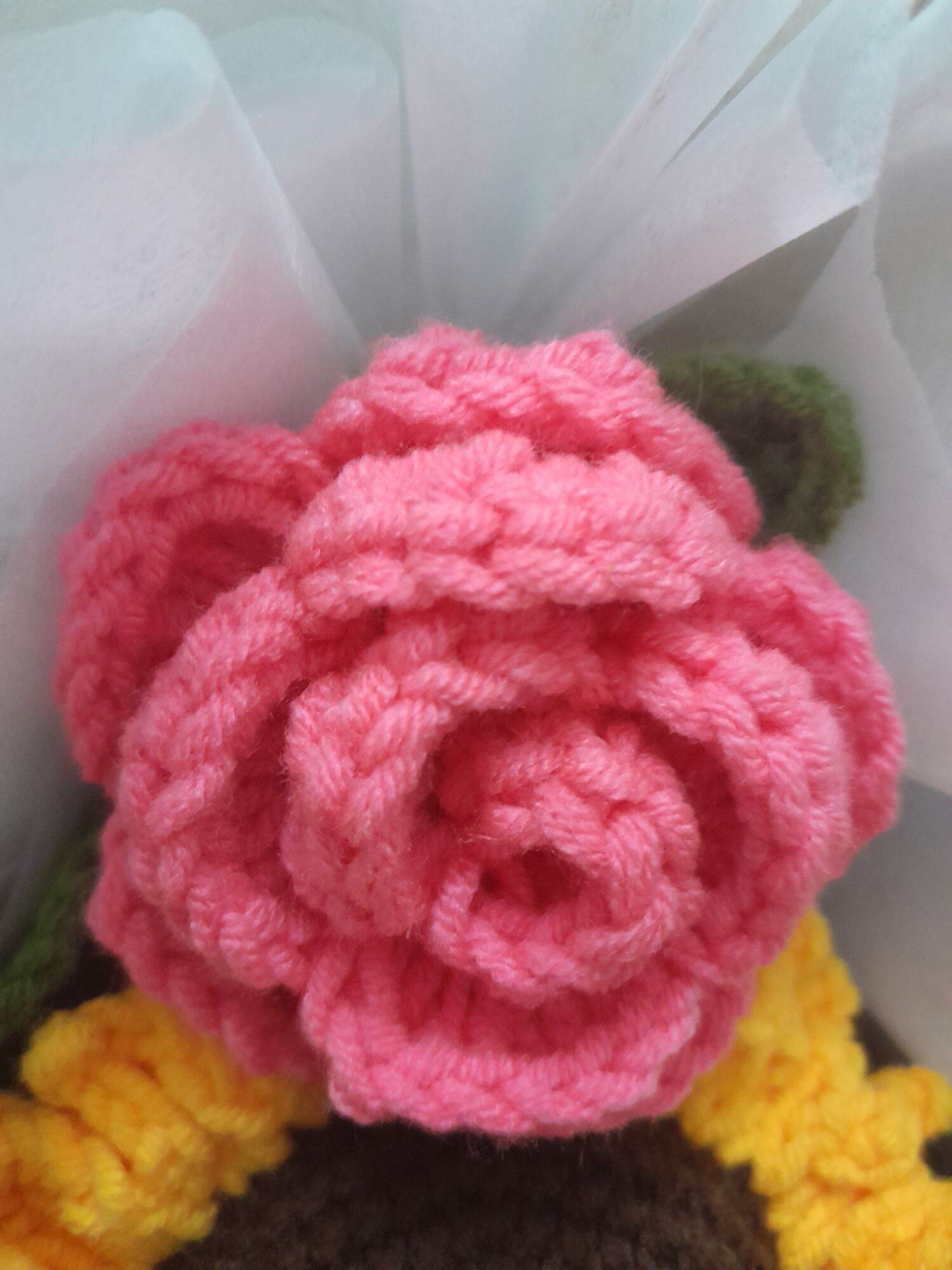 Hoa hồng mini bằng len handmade (ẢNH THỰC TẾ)
