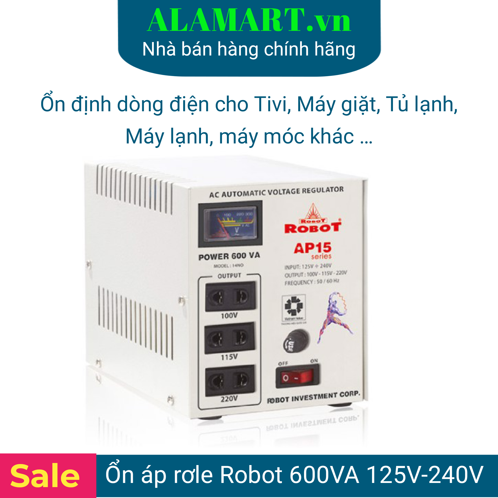 ỔN ÁP RỜ LE 600VA (125V - 240V)