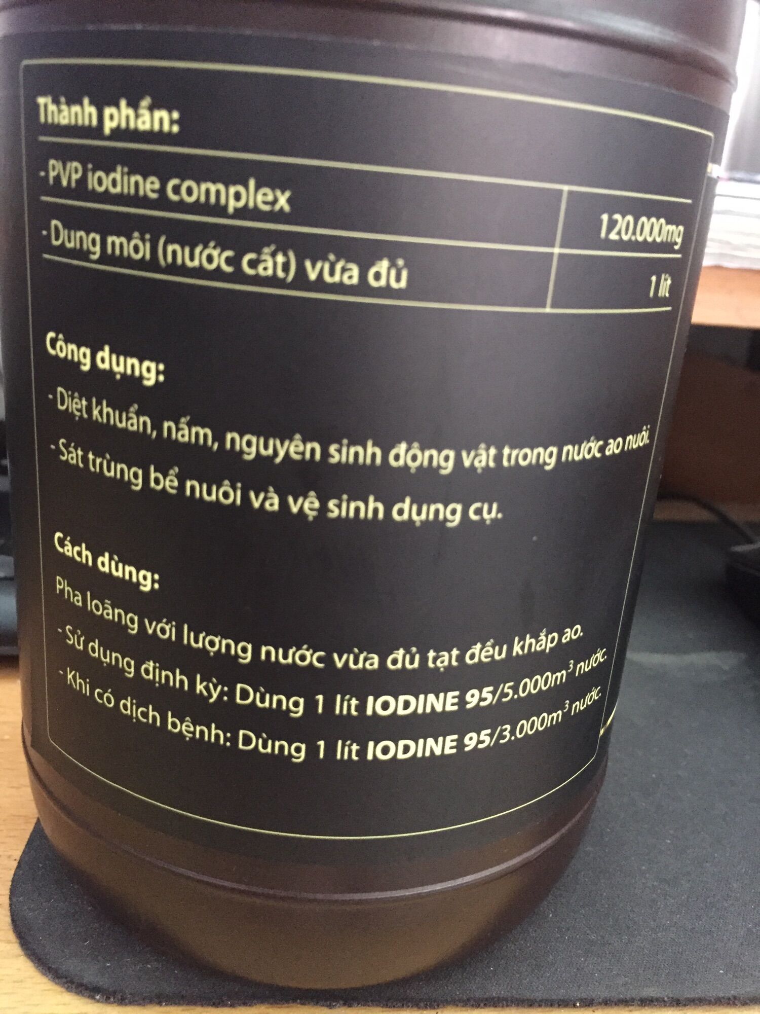 iodine 95 ( diệt khuẩn, nấm , virus ) chai 1 lít