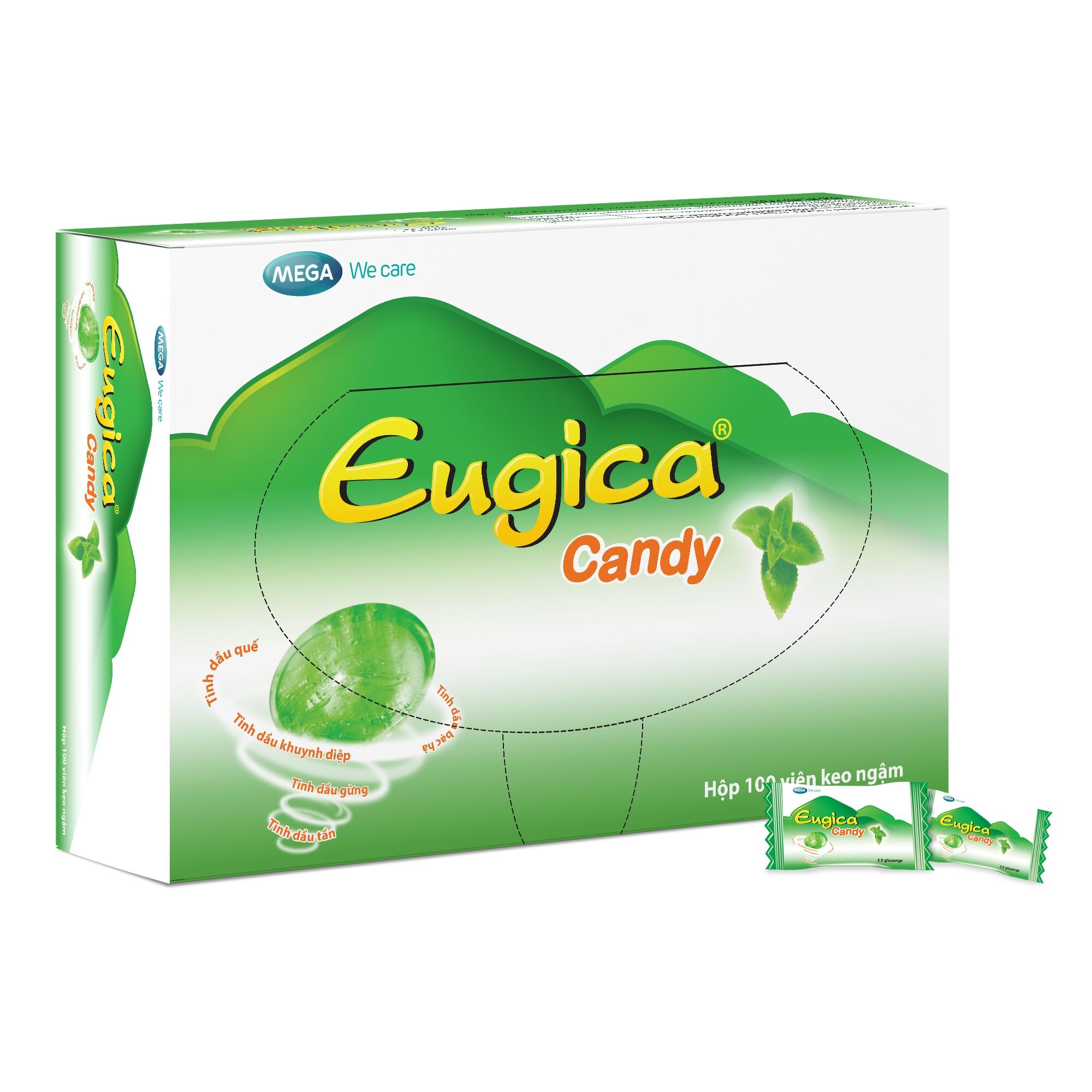 Kẹo ngậm thảo dược Eugica candy - 100 viên/hộp