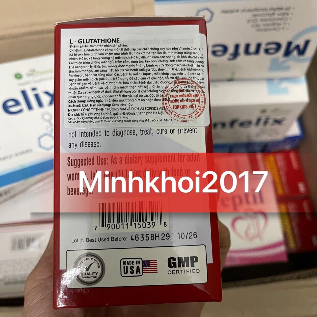 GLUTATHIONE 1800mg HỖ TRỢ DA,LÀM ĐẸP DA (60 viên)