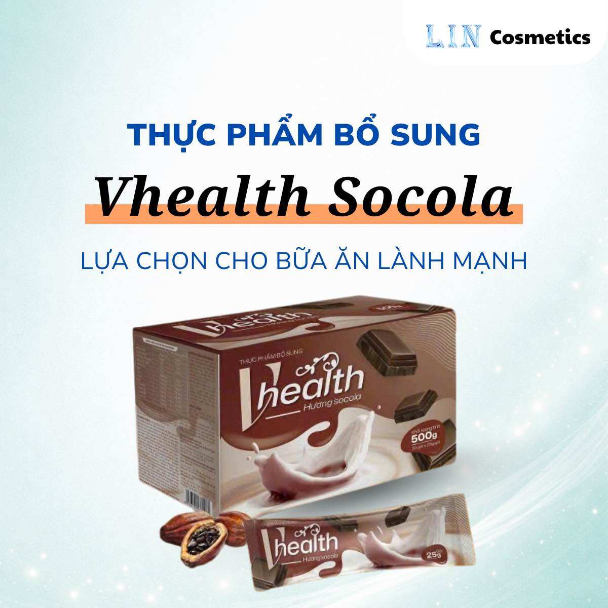 Vhealth Nutritional Chocolate Powder Supports Energy Supplement, Daily Health Care 20 Packs/Box