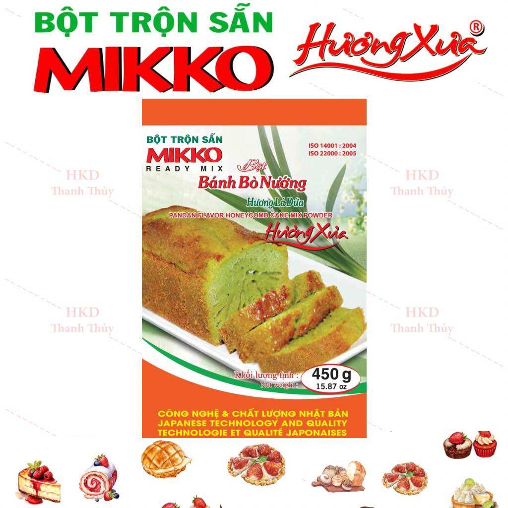 Bột bánh bò nướng hương lá dứa 450gr Mikko Hương Xưa