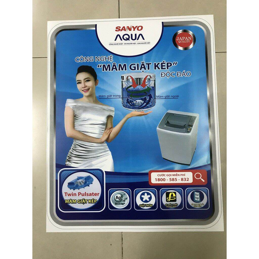 combo 5 tem dán máy giặt Sanyo