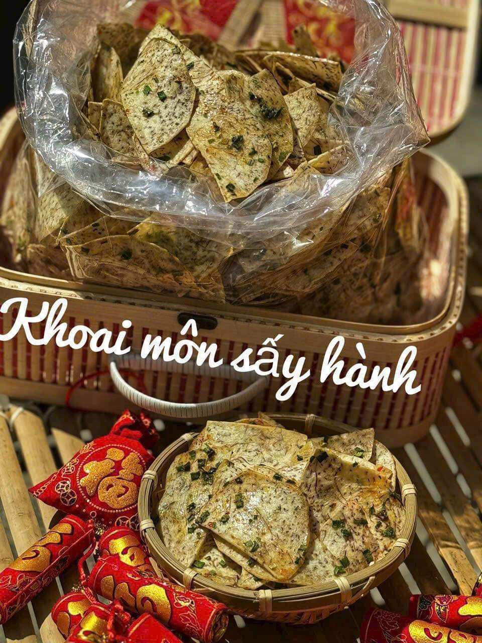 Khoai môn sấy mắm hành