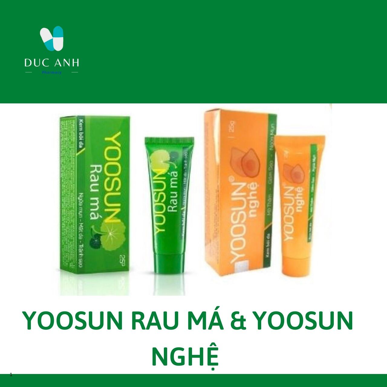 ✅Kem Yoosun Rau Má Và Yoosun Nghệ 25Gr✅Chính Hãng✅