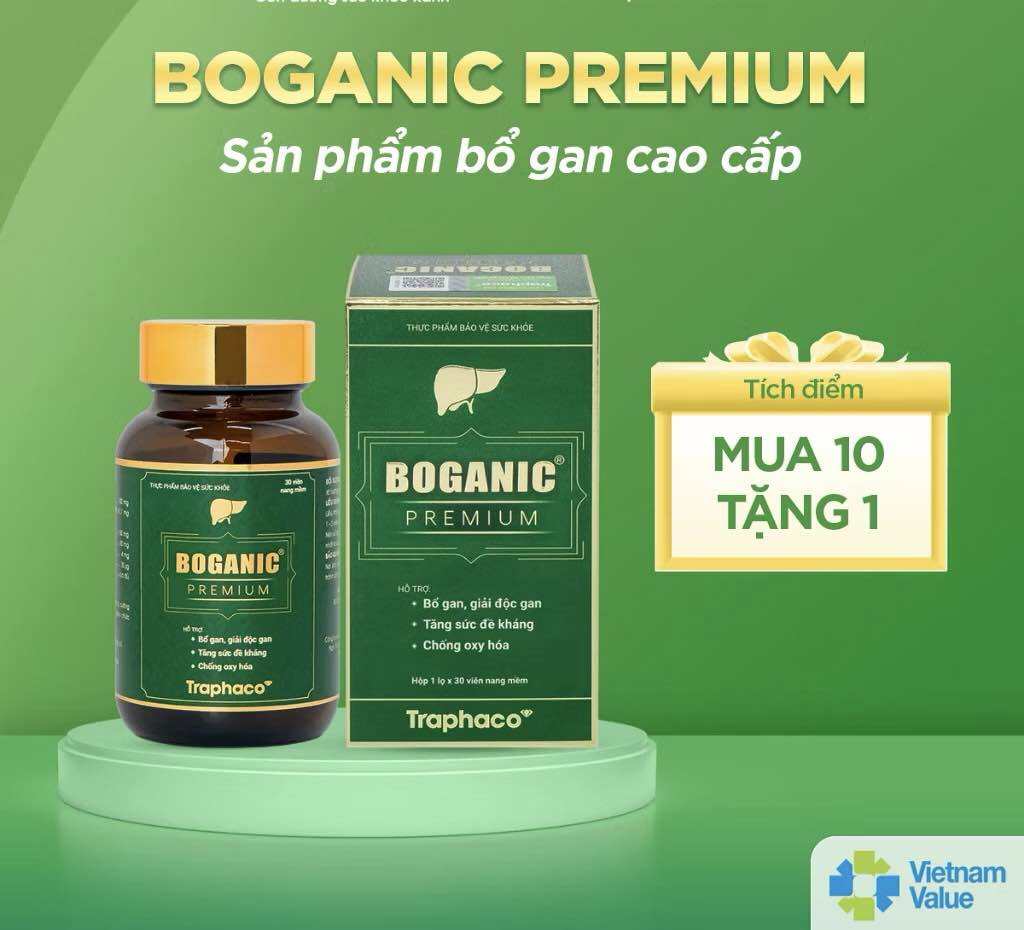 (Tích app 10 tặng 1)Chai 30 Viên giải độc gan BOGANIC PREMIUM PHIÊN BẢN CAO CẤP