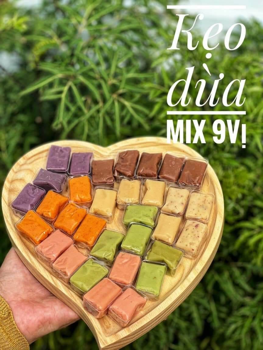 Kẹo dừa dẻo mix 9 vị Hồng Vân 500g