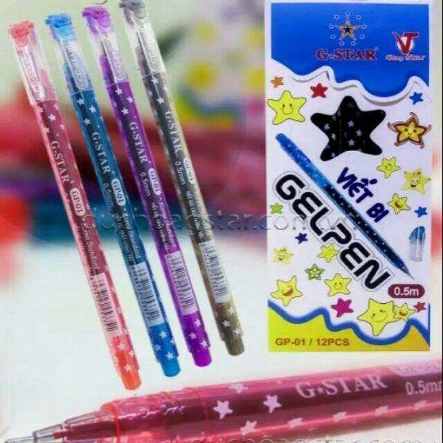 Hộp bút 12 cây - bút gel mực tím