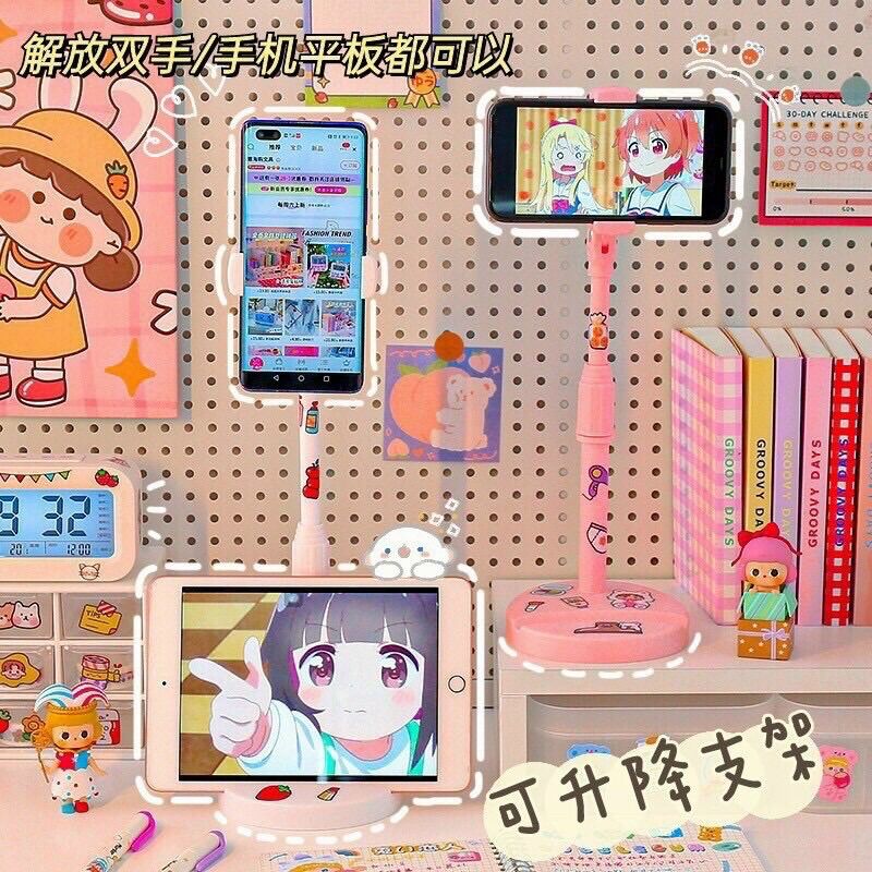 Giá đỡ điện thoại để bàn kèm sticker dán cute