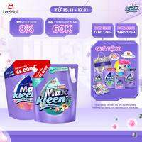 Combo Túi Nước Giặt Xả MaxKleen Thiên Nhiên 3.6kg & Túi 3.8kg (Hoa Nắng/ Huyền Diệu/Vườn Sớm Mai)