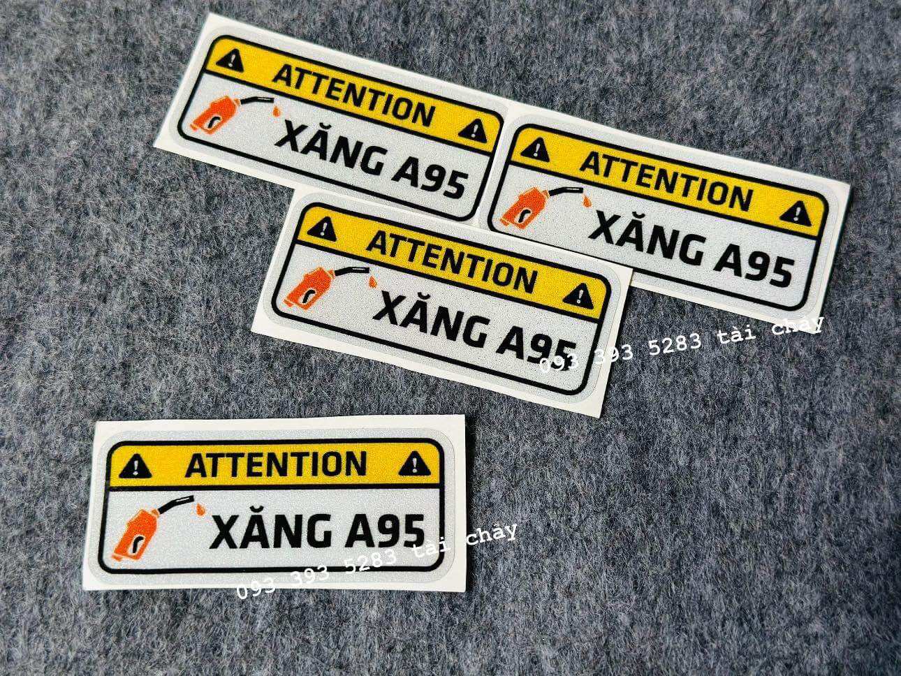 [ 1 MIẾNG ] TEM STICKER " XĂNG 95 " PHẢN QUANG DÁN TRANG TRÍ XE